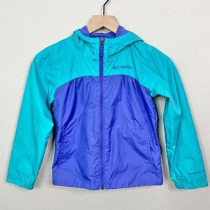 Columbia Kids Teal Windbreaker Jacket Size Small (7/8) Omni-shield Long Sleeve